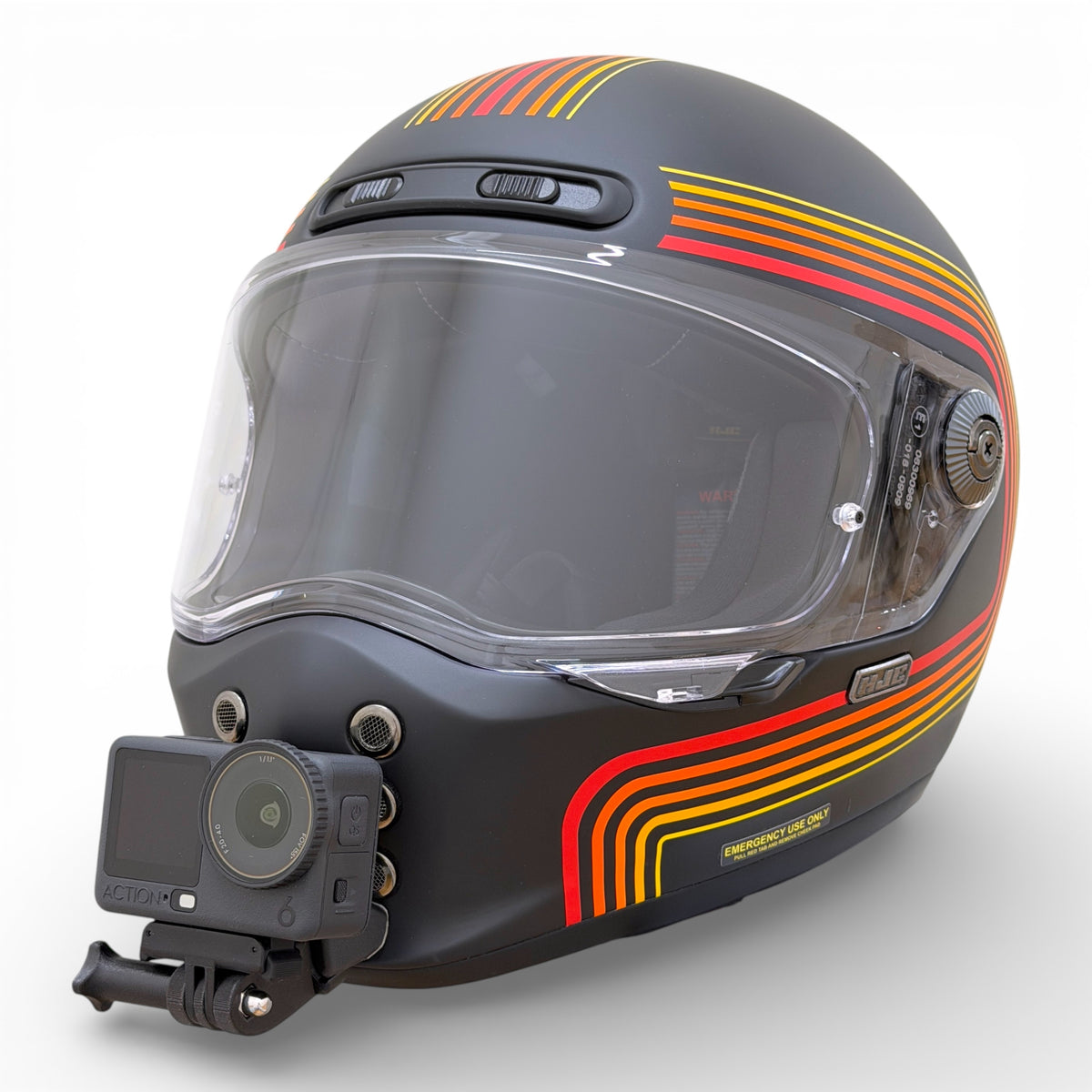Soporte mentonera GoPro e Insta360 para casco HJC V10