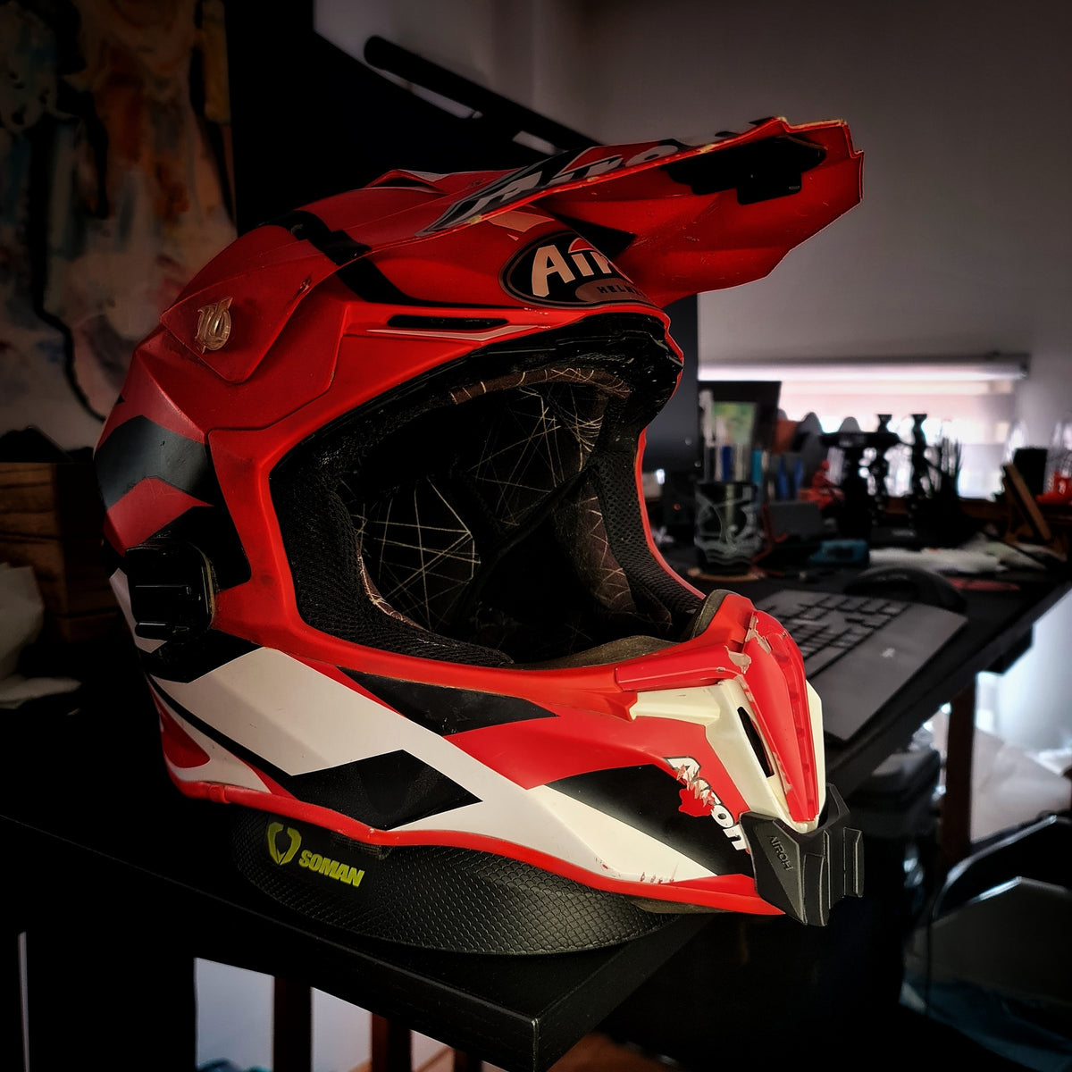 Soporte mentonera GoPro e Insta360 para casco Airoh Twist Gran - vista 2